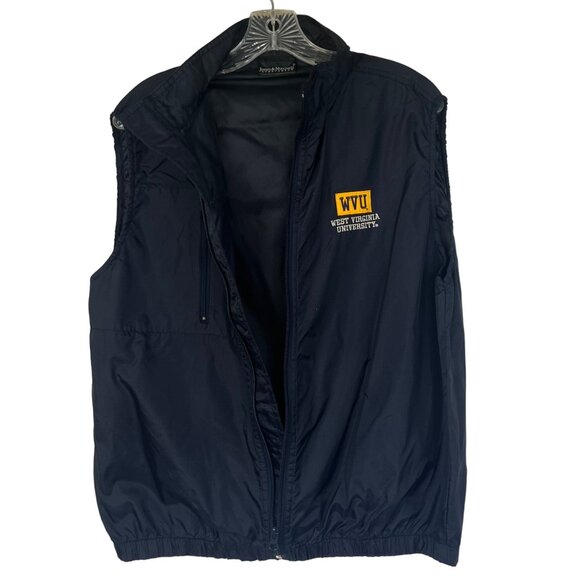 Jones & Mitchell WVU West Virginia University Womens Nylon Vest Blue Size Medium - Picture 5 of 10